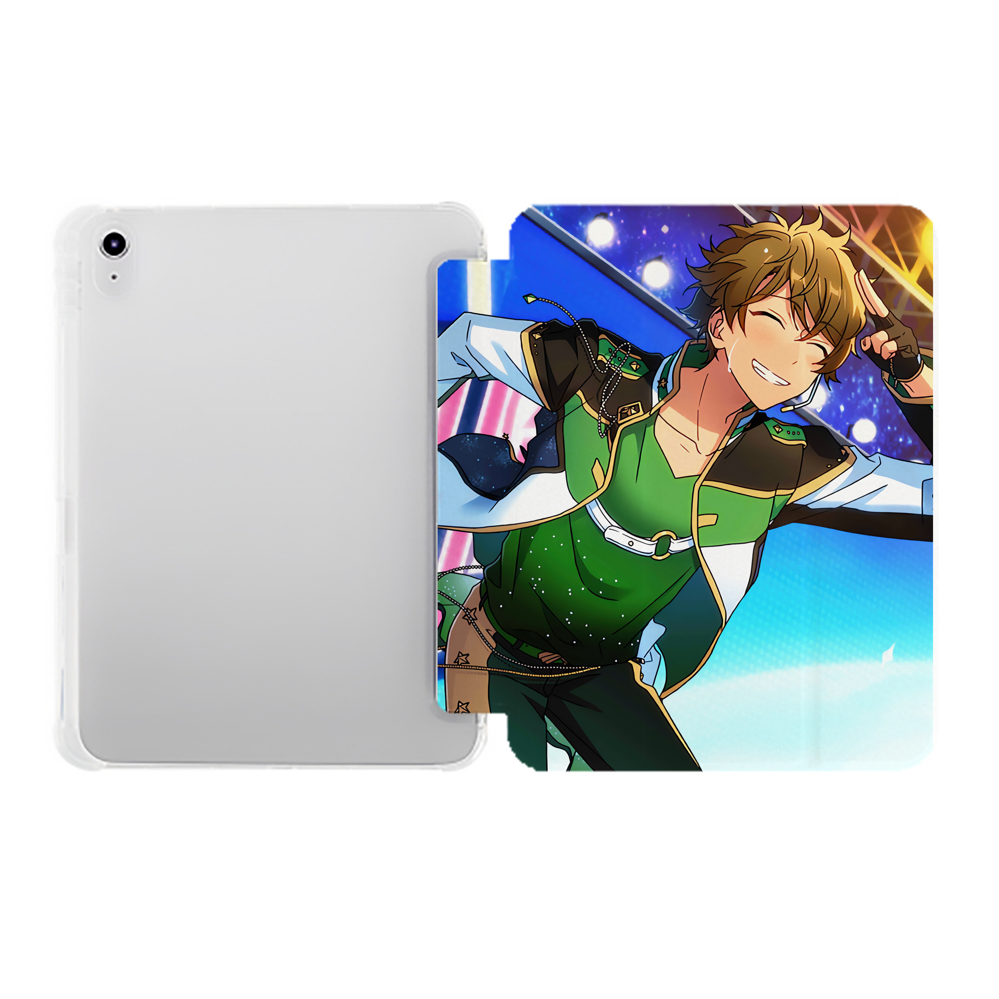 （画像用） あんさんぶるスターズ! Ensemble Stars IPad ケース ペン収納付き 三つ折りスタンド PUレザー×シリコン 対応機種9.5/10.5/10.9インチ